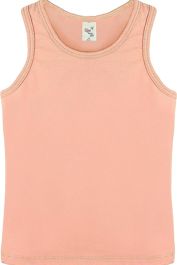 Girls' Soft Solid Cotton Blend Racerback Tank Top / 11-12 Years LILAX