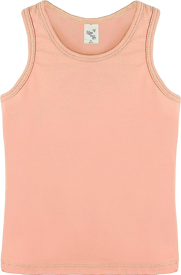 Girls' Soft Solid Cotton Blend Racerback Tank Top / 11-12 Years LILAX