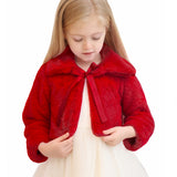 Girls Cozy Faux Fur Bolero Jacket Shrug Flower Girl Dress Coat