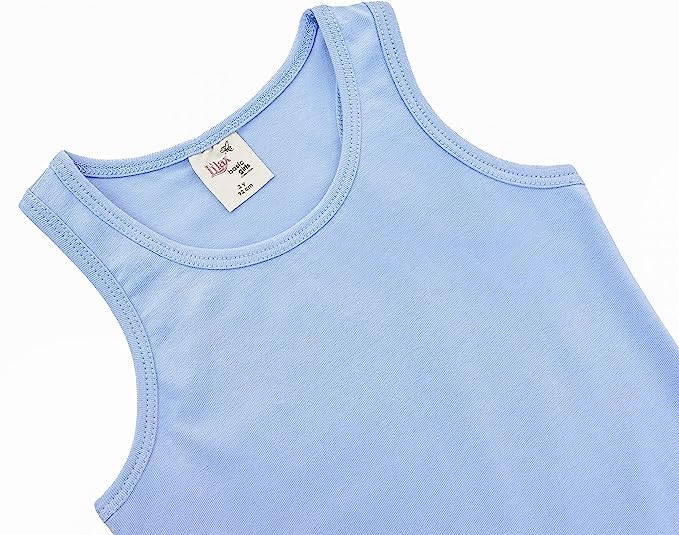 Girls' Soft Solid Cotton Blend Racerback Tank Top / 11-12 Years LILAX