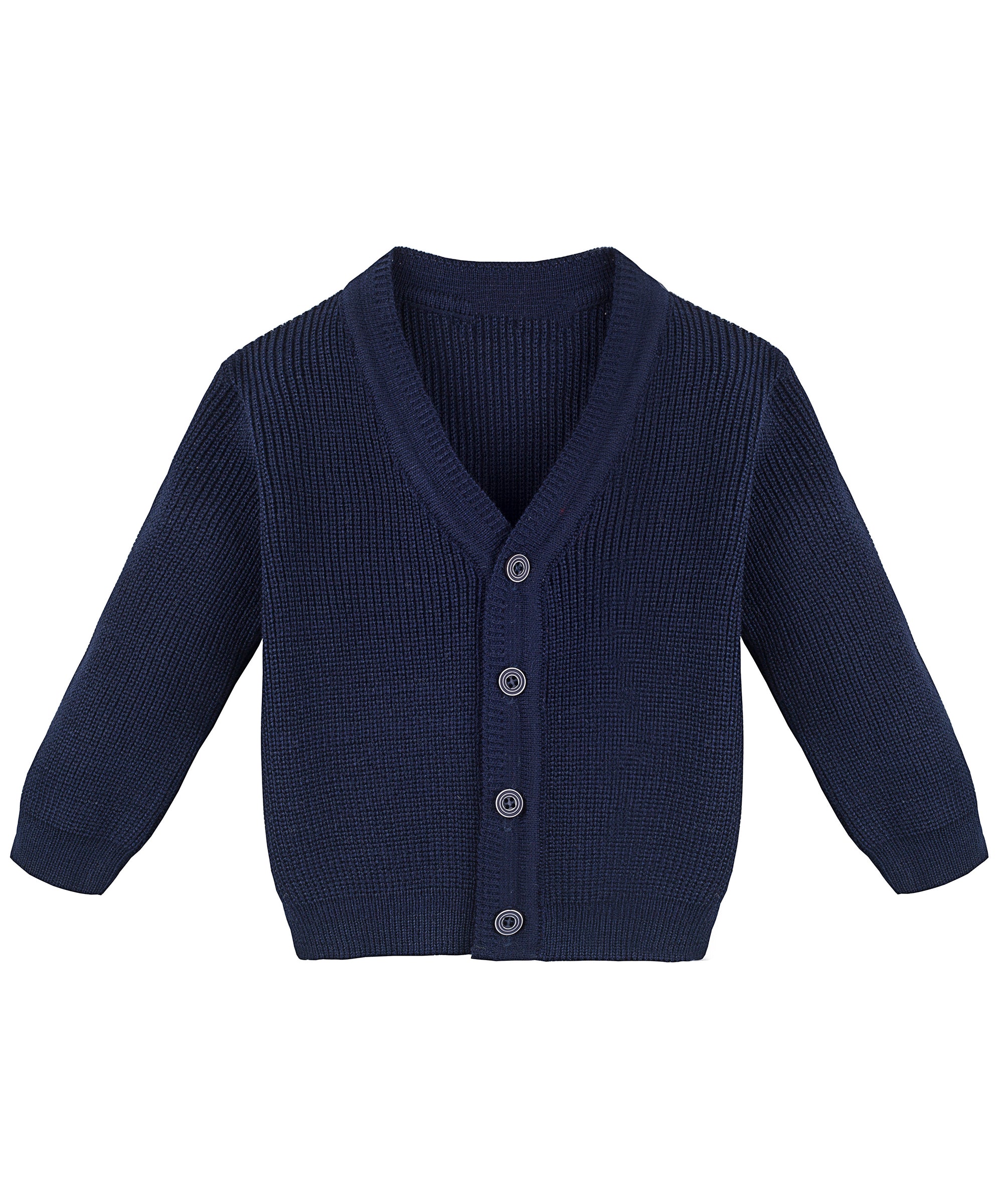 Baby boy ribbed knit v-neck cardigan with four buttons; perfect for baby boy clothes & christmas gift ideas  