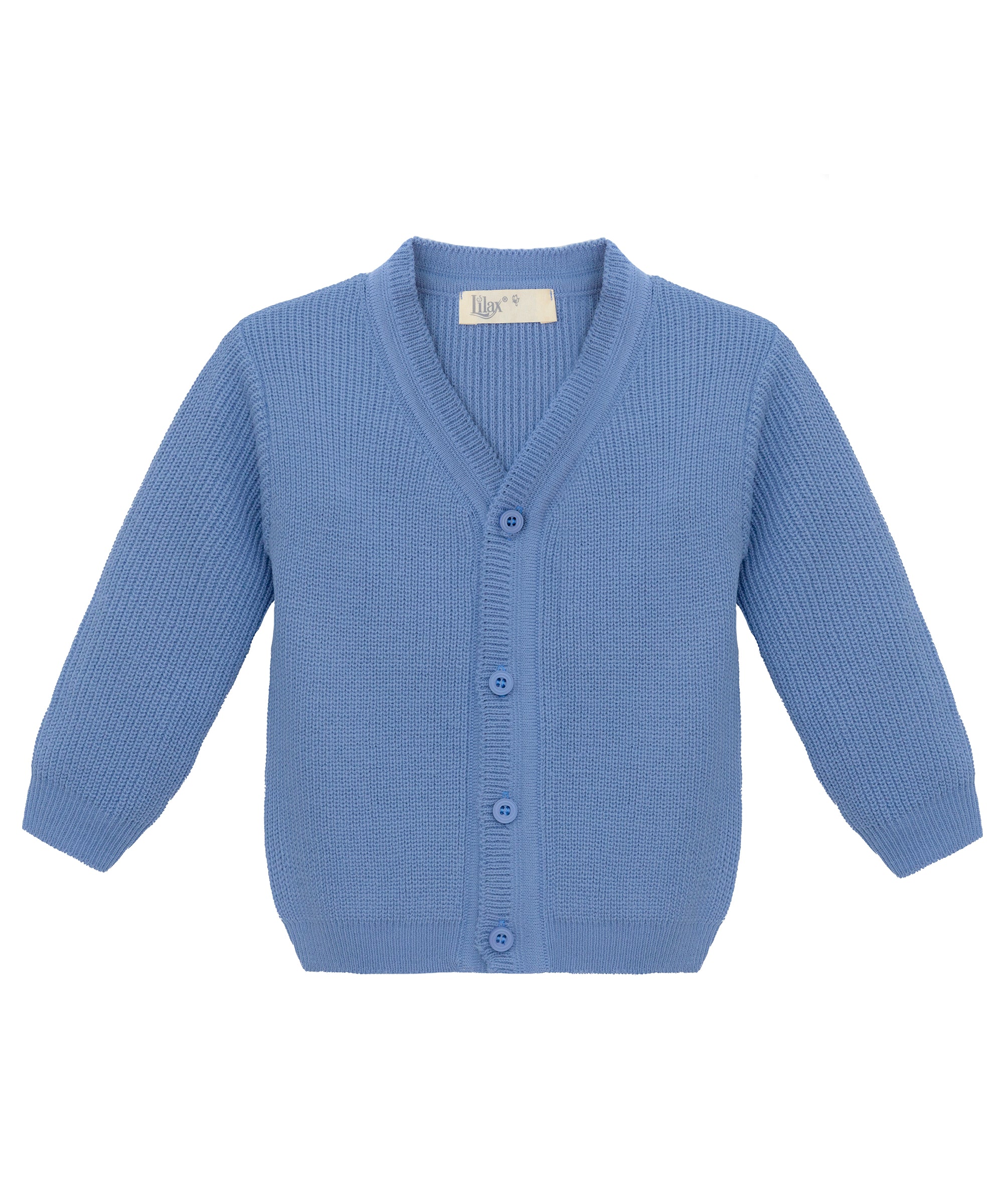 Baby boy ribbed knit v-neck cardigan with four buttons; perfect for baby boy clothes & christmas gift ideas  