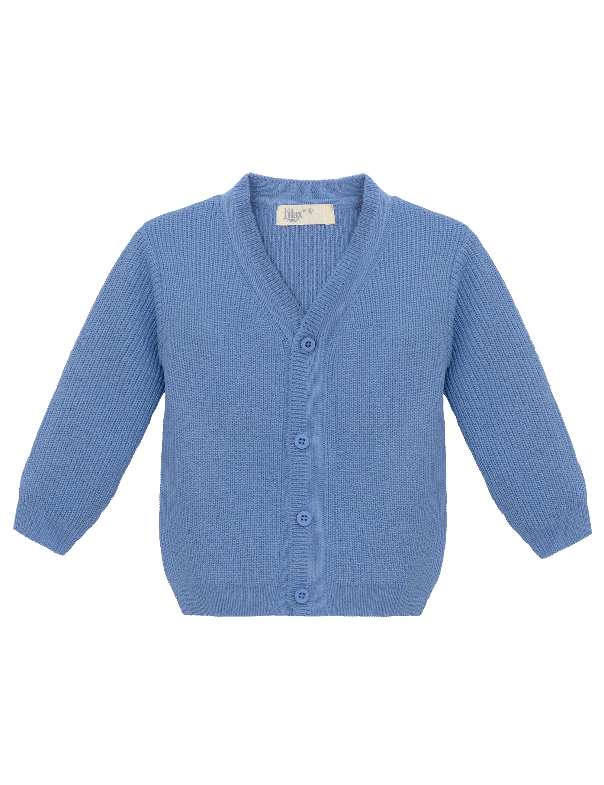 Baby boy ribbed knit v-neck cardigan with four buttons; perfect for baby boy clothes & christmas gift ideas  