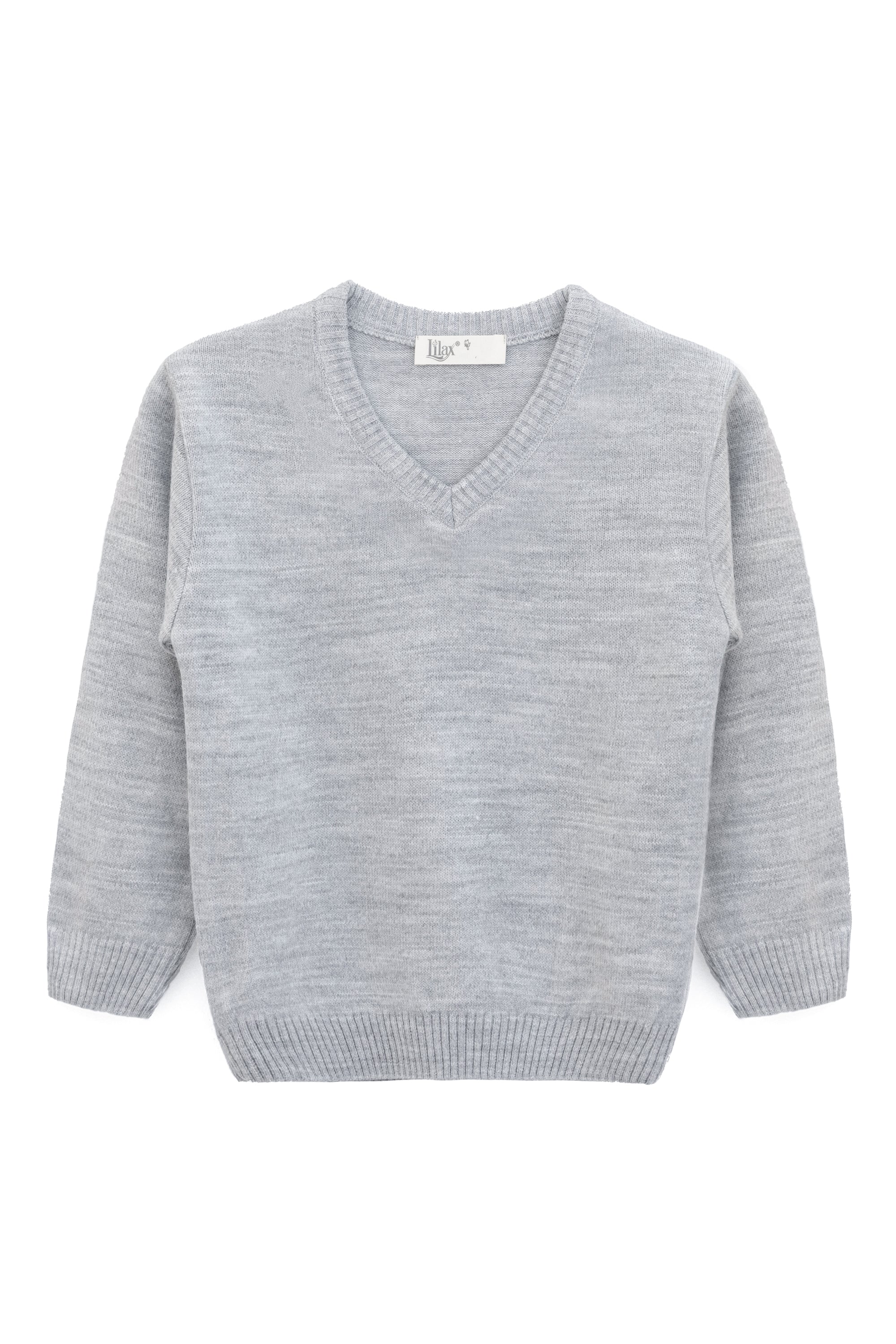 Boys' ribbed knit v-neck sweater; perfect for baby boy clothes & christmas gift ideas