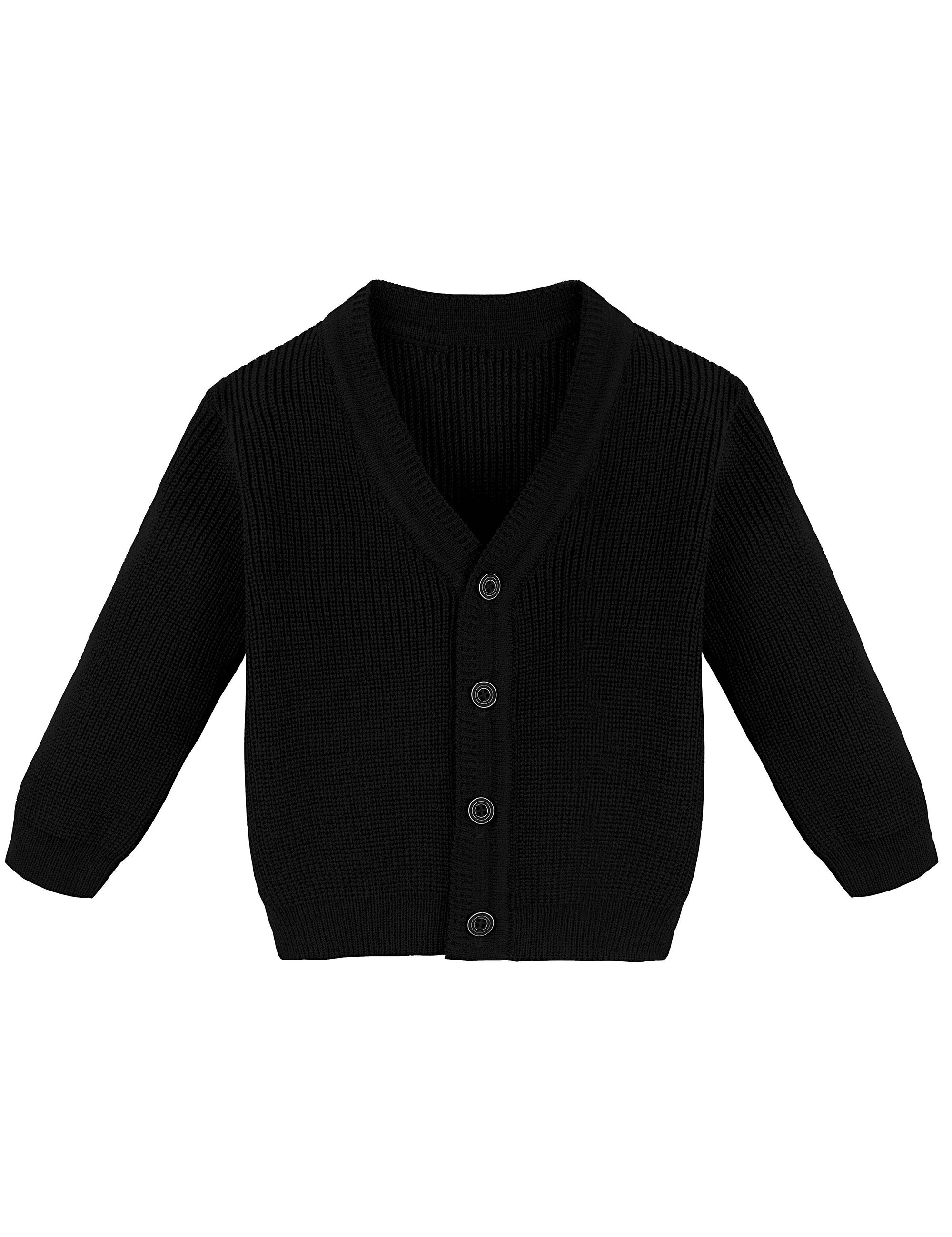 Baby boy ribbed knit v-neck cardigan with four buttons; perfect for baby boy clothes & christmas gift ideas  