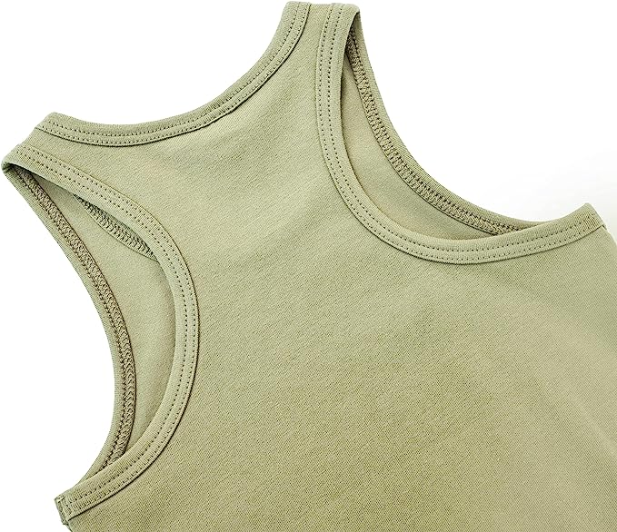 Girls' Soft Solid Cotton Blend Racerback Tank Top / 11-12 Years LILAX