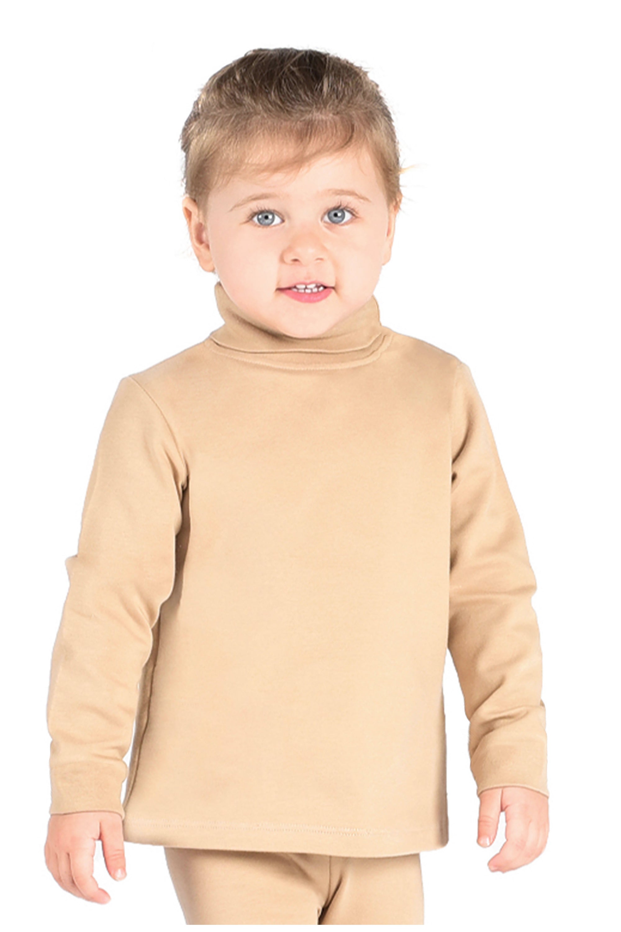 Girls' Solid Cotton Shirt Basic Long Sleeve Turtleneck T-Shirt / 5 to 8 Years LILAX