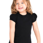 Girls' Basic Cotton T-Shirt  Short Puff Sleeve Crewneck / 11-12 Years LILAX