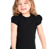 Girls' Basic Cotton T-Shirt  Short Puff Sleeve Crewneck / 11-12 Years LILAX