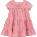 Squareneck cotton girls dress with flower embroidery; perfect for baby clothes & Christmas gift ideas 