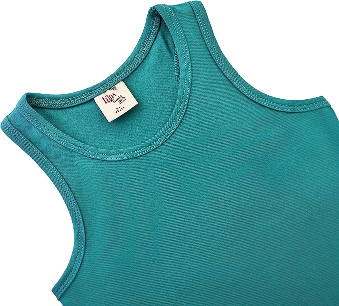 Girls' Soft Solid Cotton Blend Racerback Tank Top / 11-12 Years LILAX