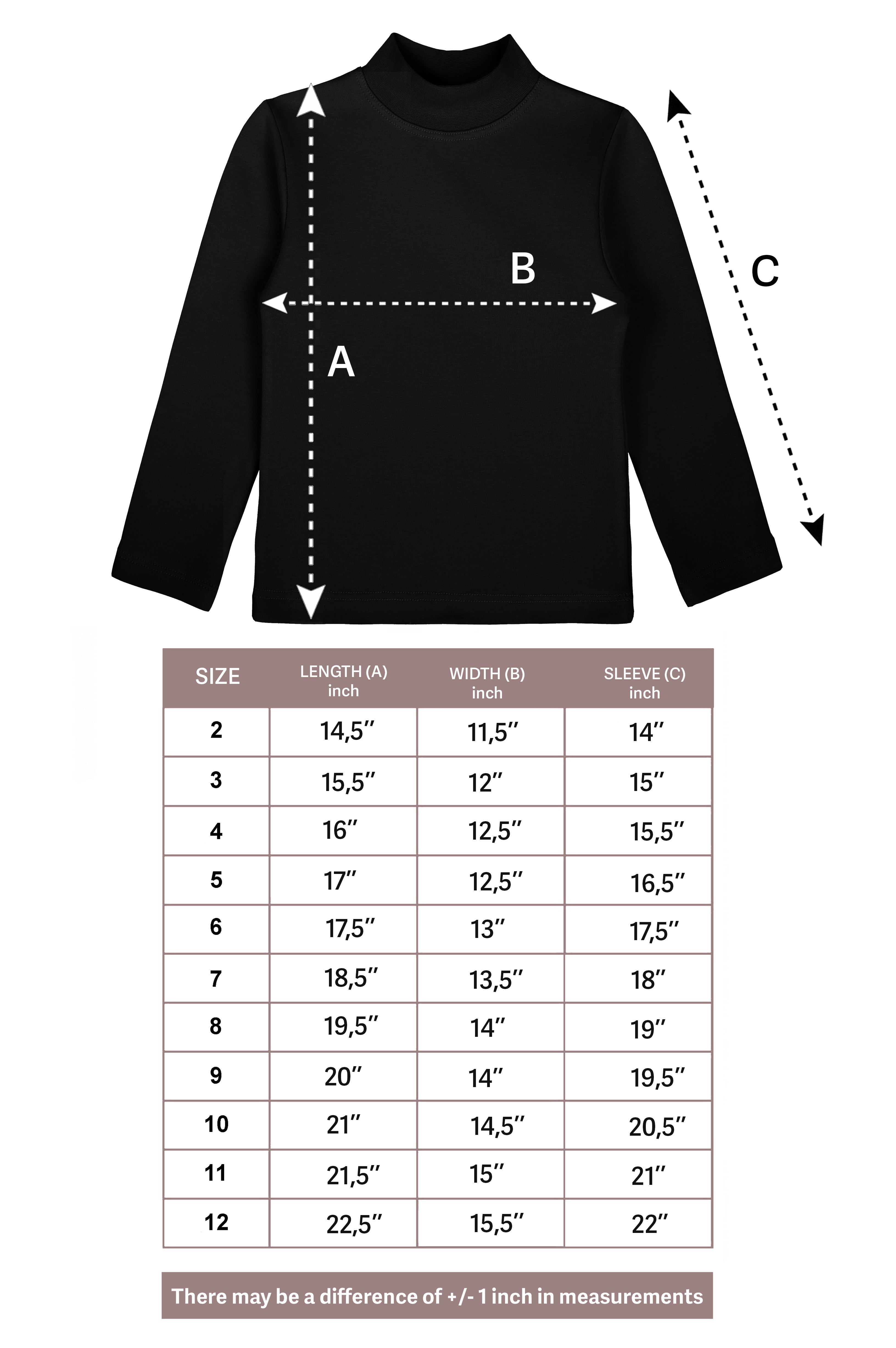 Girls' Basic Mock Turtleneck Long Sleeve Cotton Solid T-Shirt / 5 to 8 Years LILAX