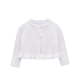 Baby Girls' Knit Long Sleeve Ruffled Cardigan Bolero Shrug