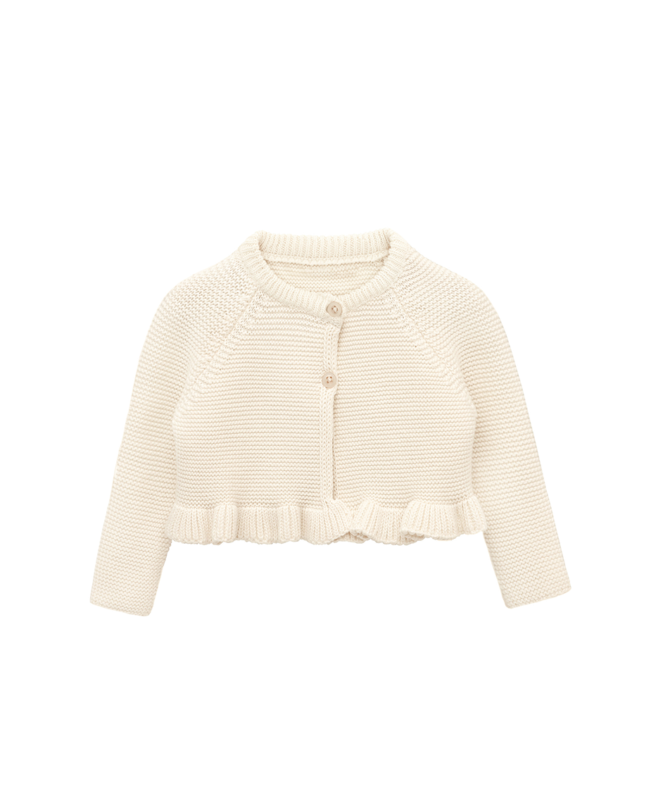 Baby Girls' Knit Long Sleeve Ruffled Cardigan Bolero Shrug