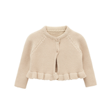 Baby Girls' Knit Long Sleeve Ruffled Cardigan Bolero Shrug