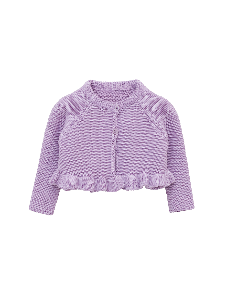 Baby Girls' Knit Long Sleeve Ruffled Cardigan Bolero Shrug