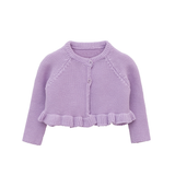 Baby Girls' Knit Long Sleeve Ruffled Cardigan Bolero Shrug