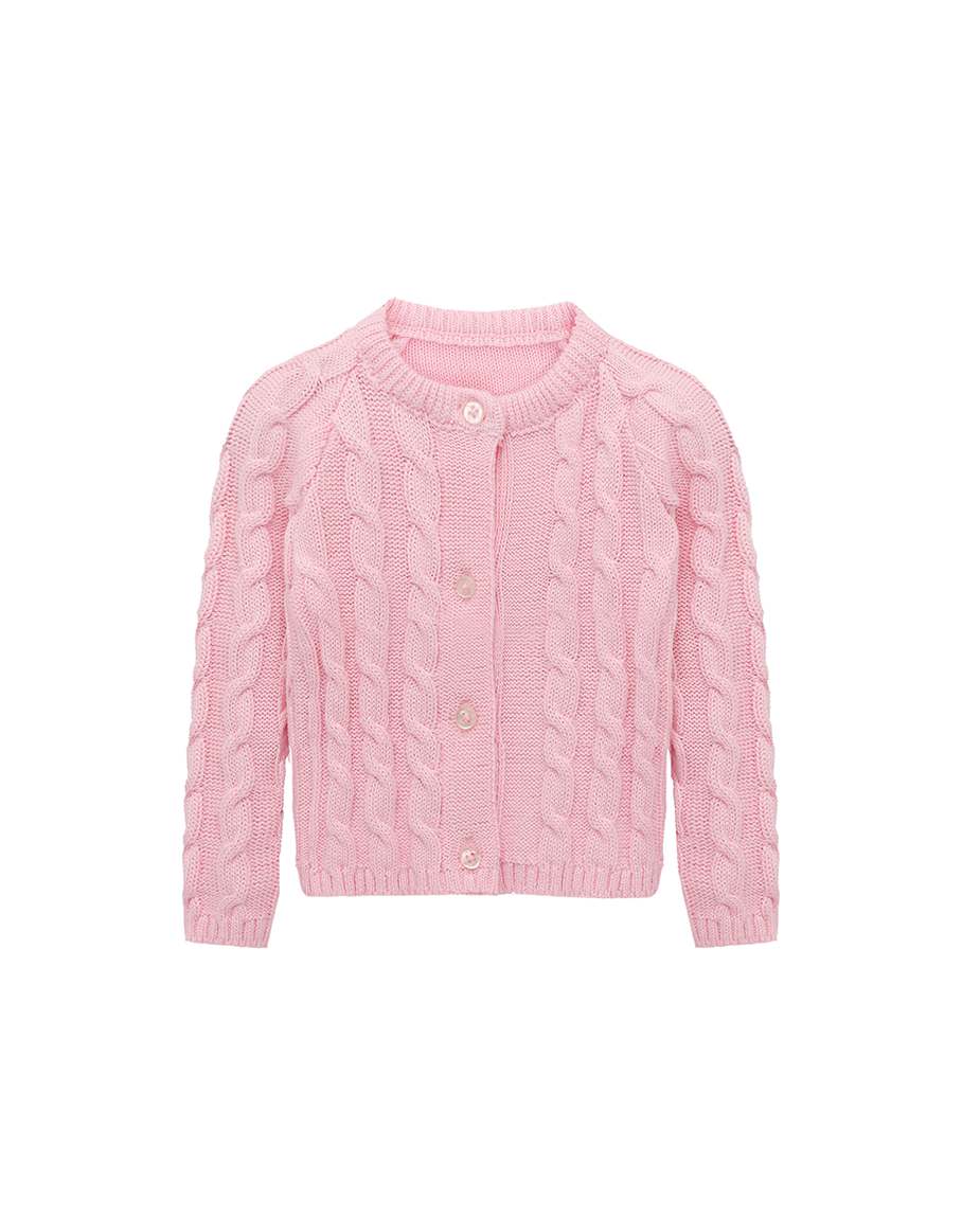 Baby Girls' Cable Knit Long Sleeve Cotton Cardigan