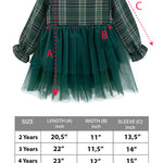 Girls' cotton plaid dress with attached tulle skirt; perfect girls christmas dress & Christmas gift ideas  