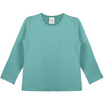 Girls' Basic Crewneck Long Sleeve Cotton T-Shirt