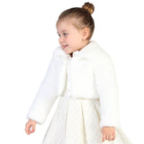 Girls Cozy Faux Fur Bolero Jacket Shrug Flower Girl Dress Coat