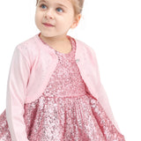 Little Girls' Bolero Shrug Long Sleeve One Button Knit LILAX