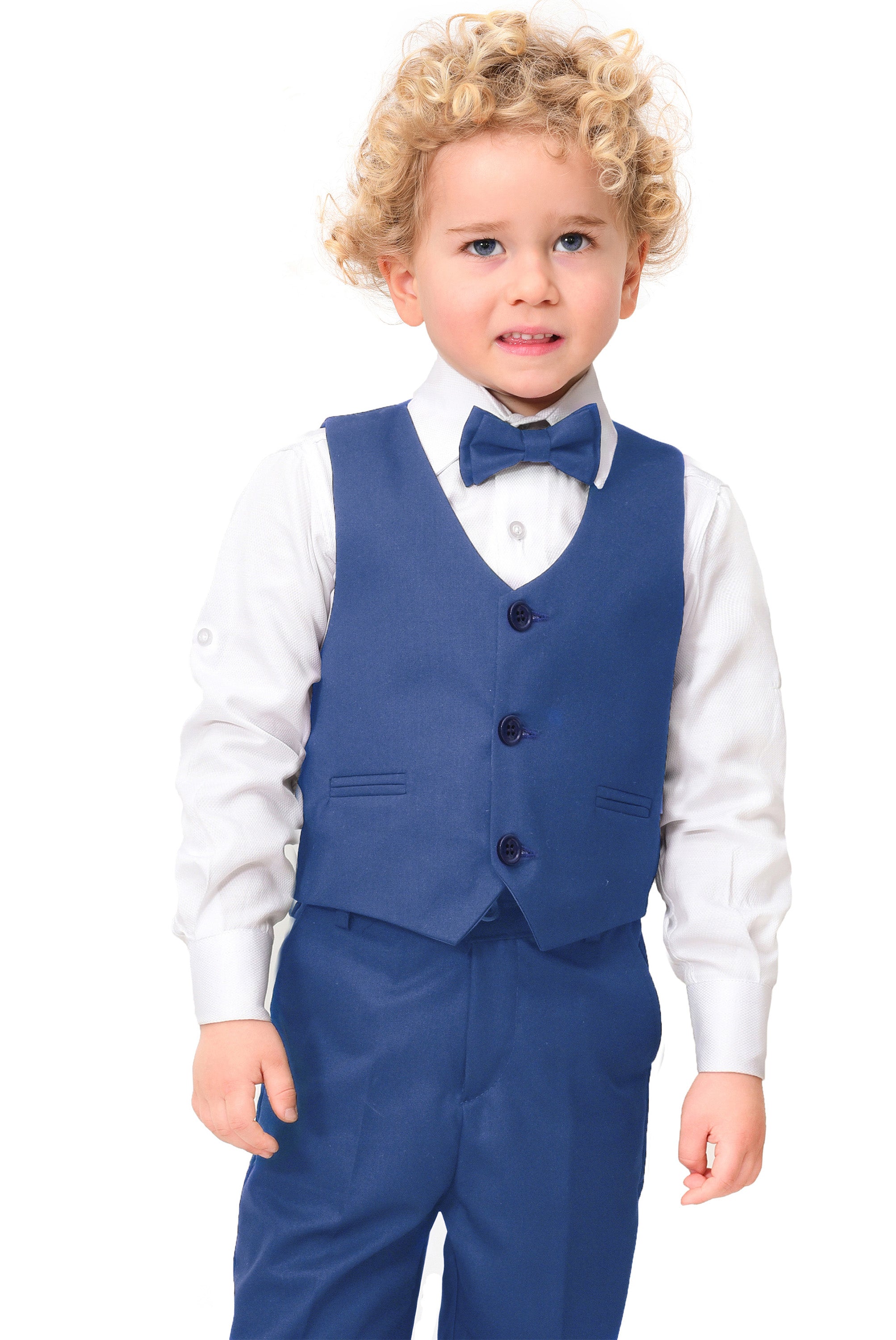 Boys Formal 4 Piece Dress Shirt Pants and Tie and Vest Suit Set LILAX