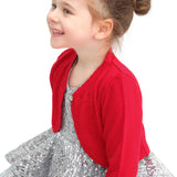 Baby girls knit long sleeve curved edged bolero shrug cardigan; perfect for christmas gift ideas