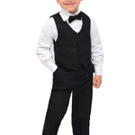 Boys Formal 4 Piece Dress Shirt Pants and Tie and Vest Suit Set LILAX