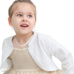 Baby girls knit long sleeve curved edged bolero shrug cardigan; perfect for christmas gift ideas