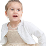 Baby girls knit long sleeve curved edged bolero shrug cardigan; perfect for christmas gift ideas