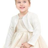 Baby girls knit long sleeve curved edged bolero shrug cardigan; perfect for christmas gift ideas