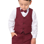 Boys 4 piece tuxedo suit with shirt, pants, vest and bow tie; perfect for baby boy clothes & christmas gift ideas  