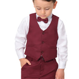 Boys Formal 4 Piece Dress Shirt Pants and Tie and Vest Suit Set LILAX