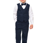 Boys Formal 4 Piece Dress Shirt Pants and Tie and Vest Suit Set LILAX