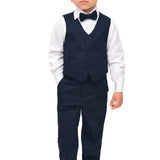 Boys Formal 4 Piece Dress Shirt Pants and Tie and Vest Suit Set LILAX