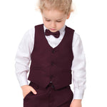 Boys Formal 4 Piece Dress Shirt Pants and Tie and Vest Suit Set LILAX