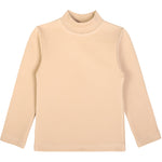 Girls' Basic Mock Turtleneck Long Sleeve Cotton Solid T-Shirt / Toddler LILAX