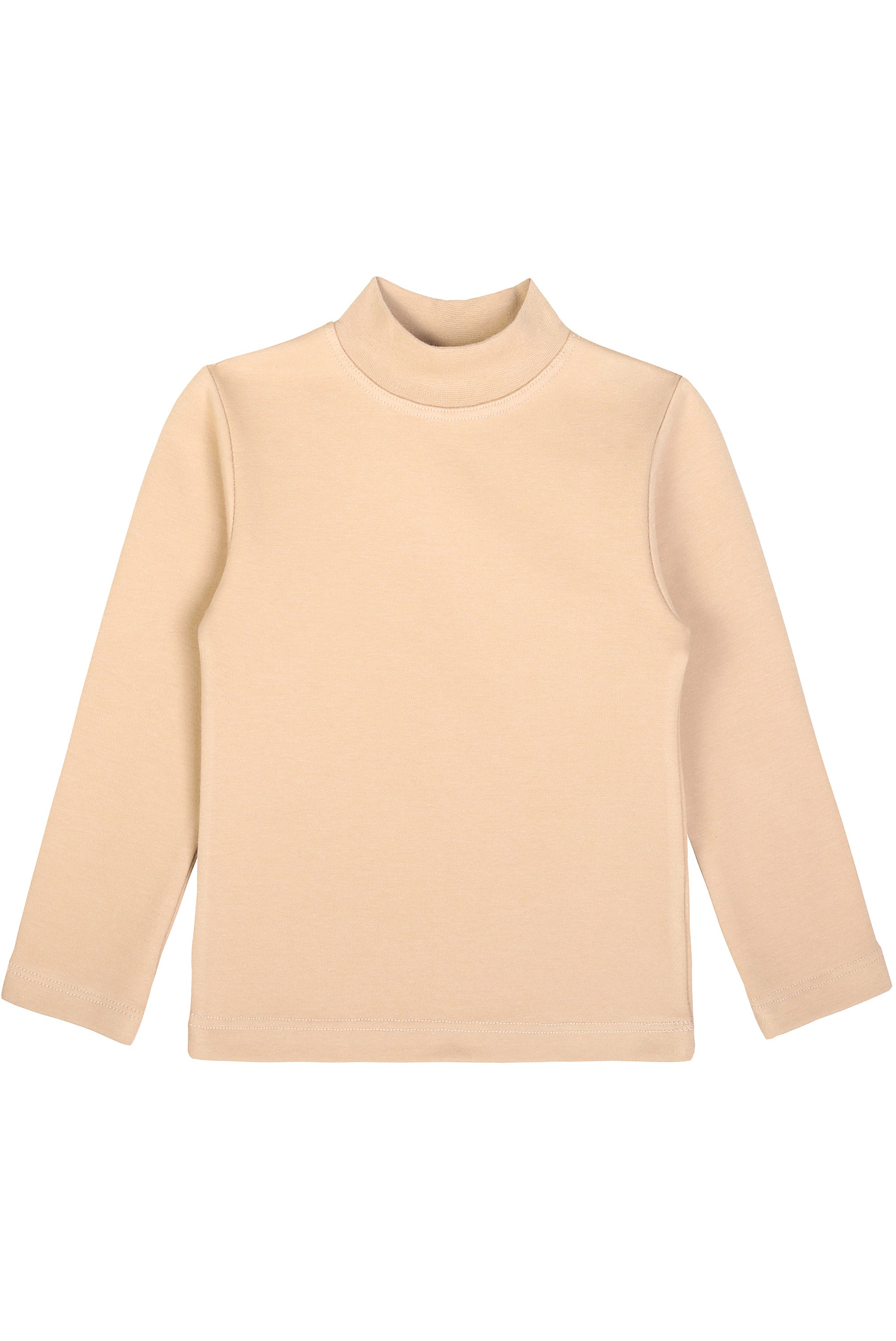 Girls cotton basic solid mockneck t-shirt; best for baby girl clothes & christmas gift ideas