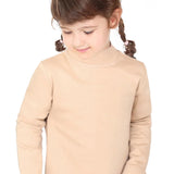 Girls' Basic Mock Turtleneck Long Sleeve Cotton Solid T-Shirt / Toddler LILAX