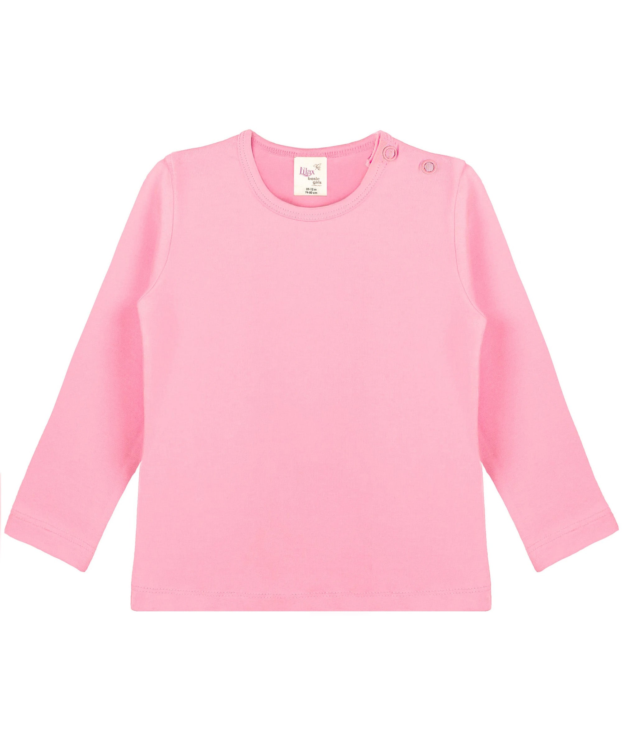 Girls cotton basic solid crewneck long sleeve t-shirt; perfect for baby girl clothes & christmas gift ideas