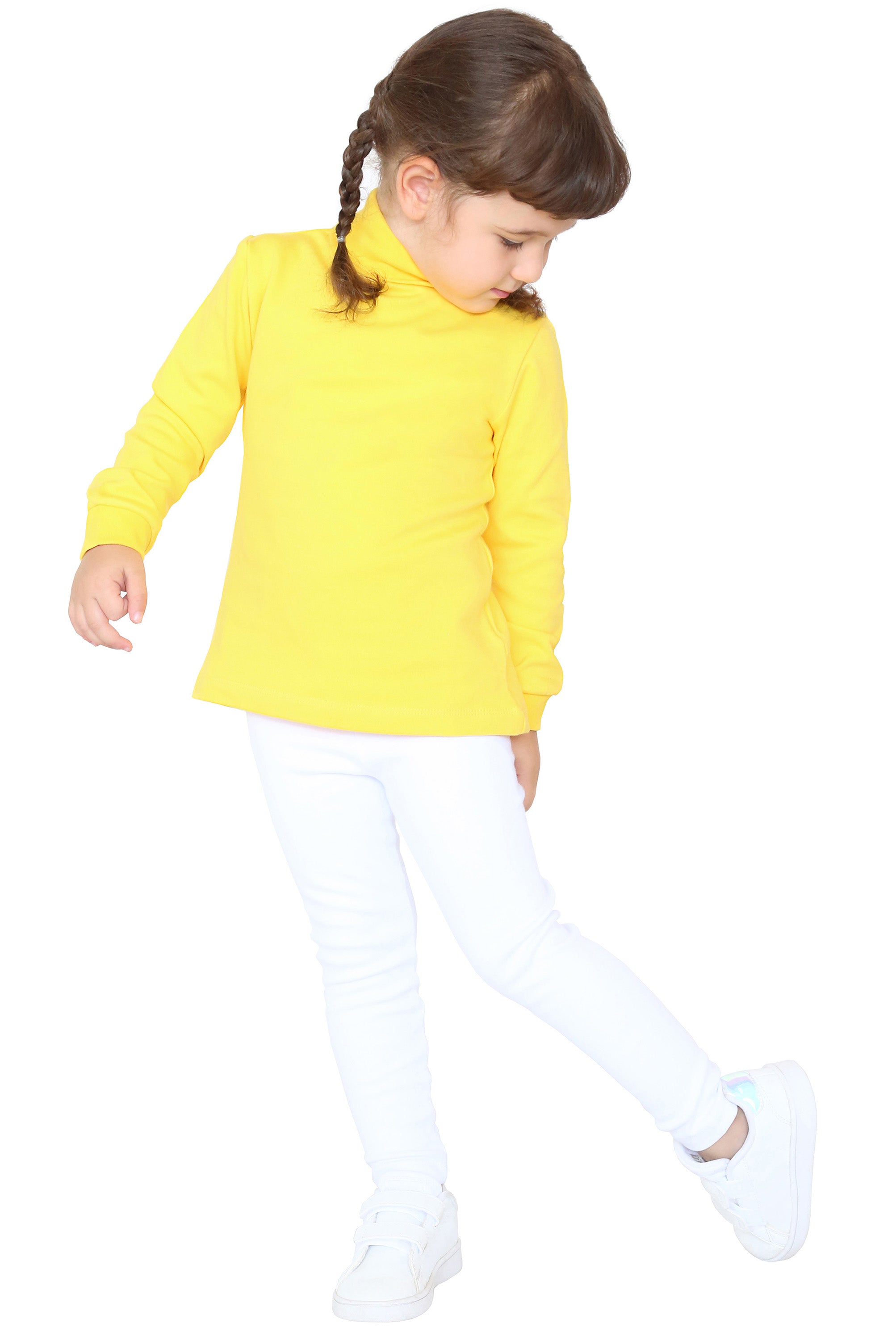 Girls' Basic Soft Leggings Solid Full Length Cotton / 9 to 12 Years LILAX