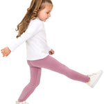 Girls' Basic Soft Leggings Solid Full Length Cotton / 9 to 12 Years LILAX