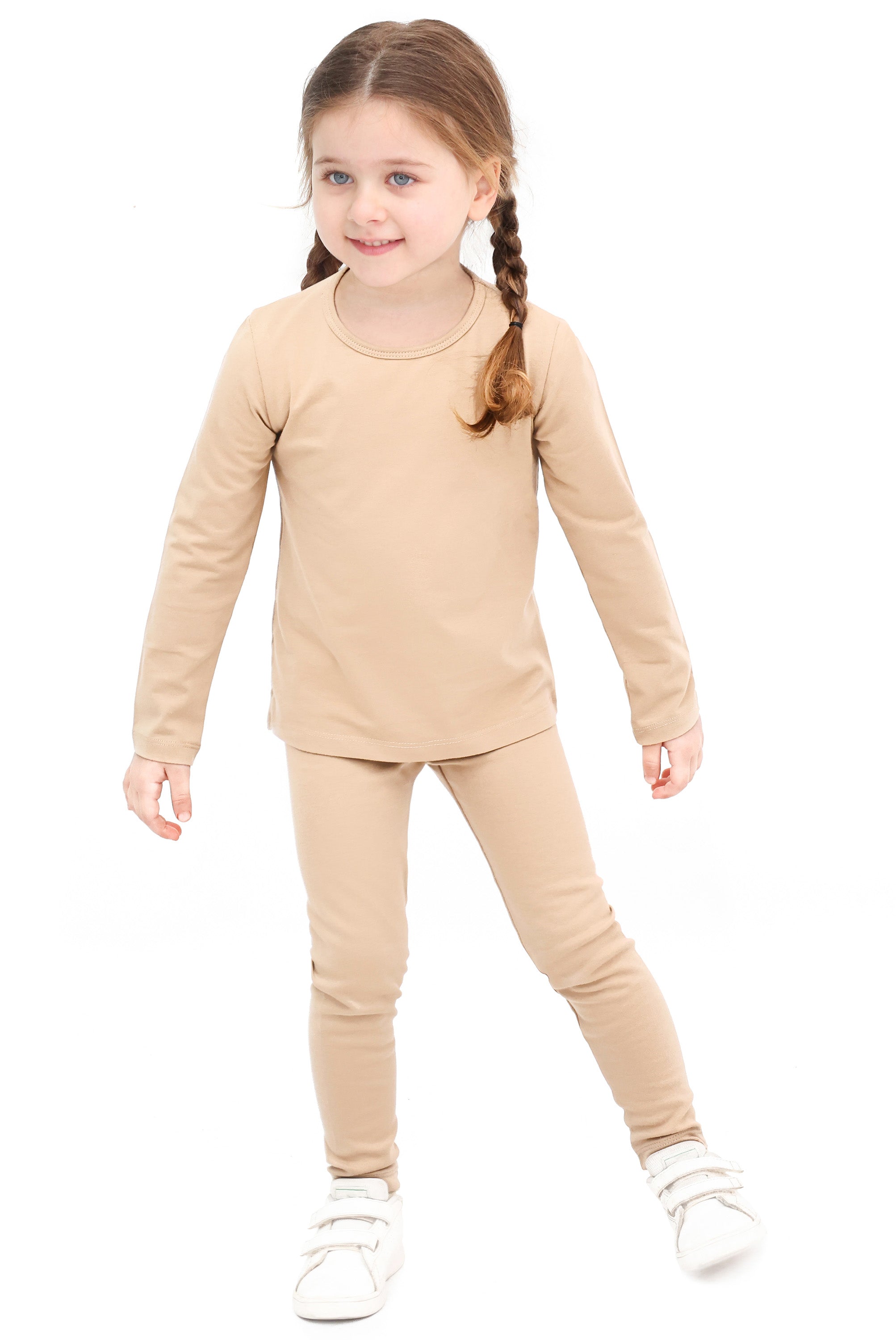 Girls' Basic Soft Leggings Solid Full Length Cotton / 9 to 12 Years LILAX