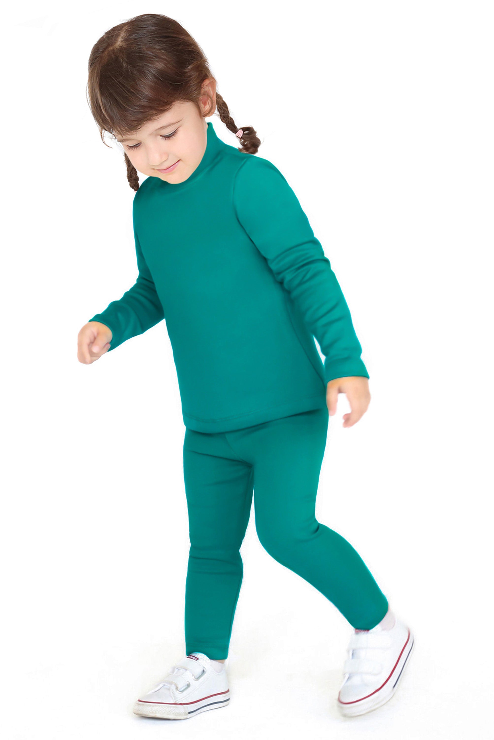 Girls' Basic Soft Leggings Solid Full Length Cotton / 9 to 12 Years LILAX