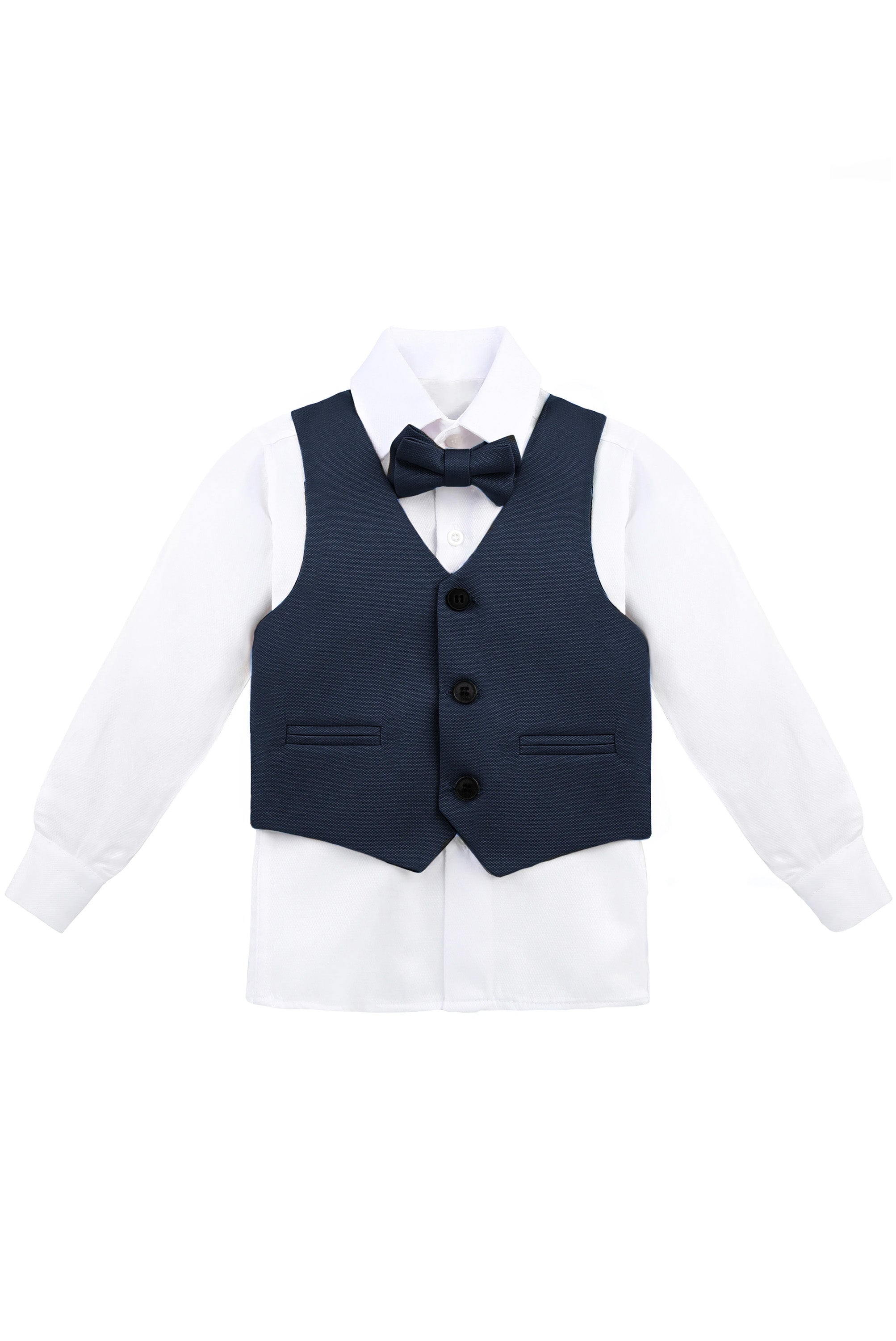 Boys' Dresswear Outfit: Formal Suit Set with 4 Pieces (Vest Pants Tie and Shirt) LILAX