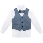 Boys' Dresswear Outfit: Formal Suit Set with 4 Pieces (Vest Pants Tie and Shirt) LILAX