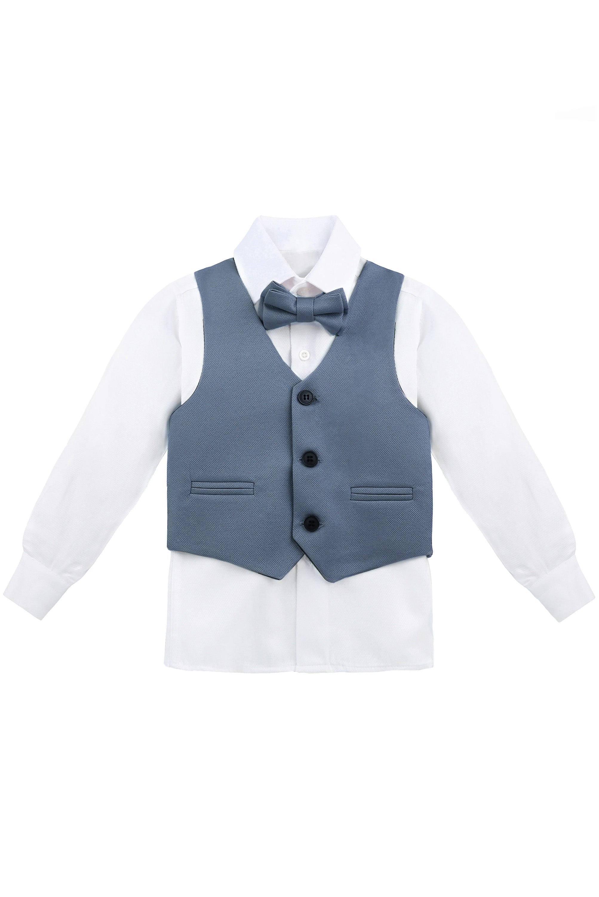 Boys' Dresswear Outfit: Formal Suit Set with 4 Pieces (Vest Pants Tie and Shirt) LILAX