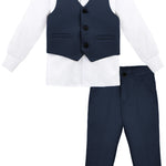 Boys' Dresswear Outfit: Formal Suit Set with 4 Pieces (Vest Pants Tie and Shirt) LILAX