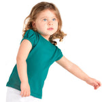 Girls' Basic Cotton T-Shirt  Short Puff Sleeve Crewneck / 5 to 7 Years LILAX